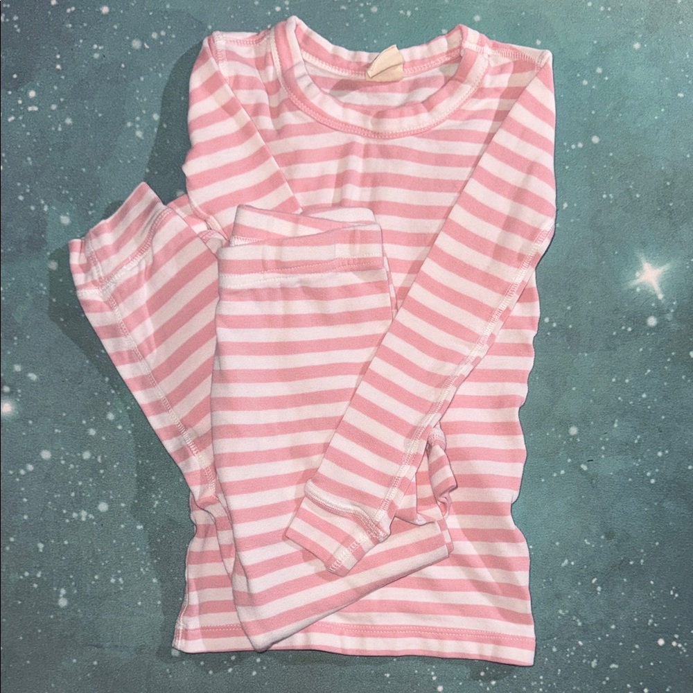 Monica and Andy Pink Striped Kids Pajamas 6 7